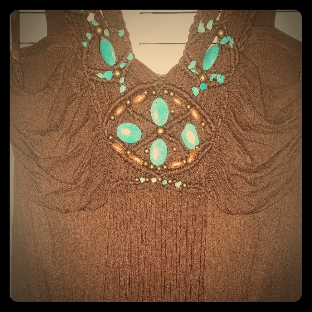 Boho Maxi Dress with Fringe